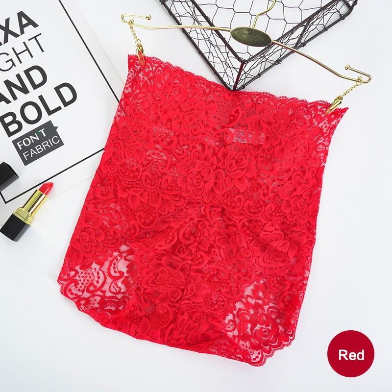 Unsichtbare nahtlose Bikini-Unterwäsche für Damen, hohe Taille, florale Spitzenhöschen, Übergröße, Hipster-Körperformer, Butt Lift Knicker XL rot von Joom DACH