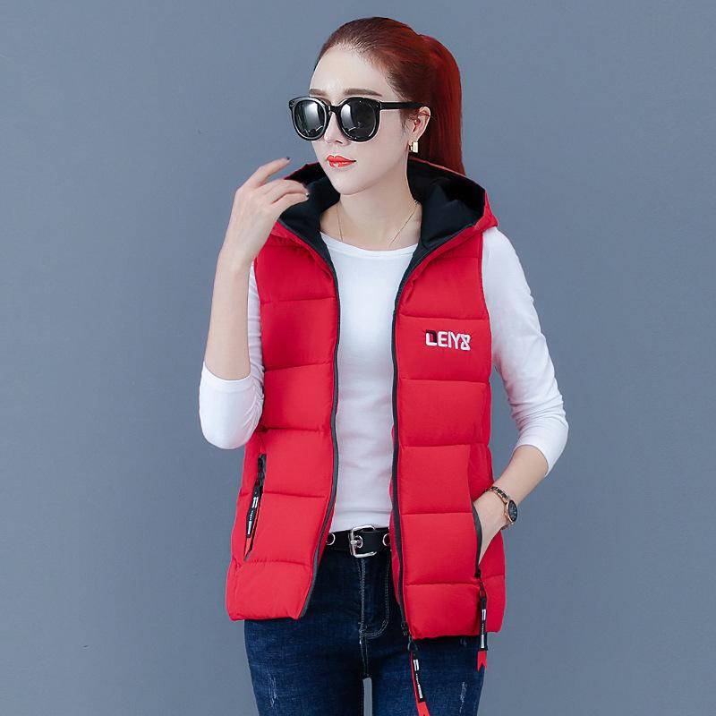 Unten Baumwolle Weste Frauen Kurze Jacke Oberbekleidung Herbst Winter Mode Alle-Spiel Plus Größe Weste Westen Frau XL rot von Joom DACH