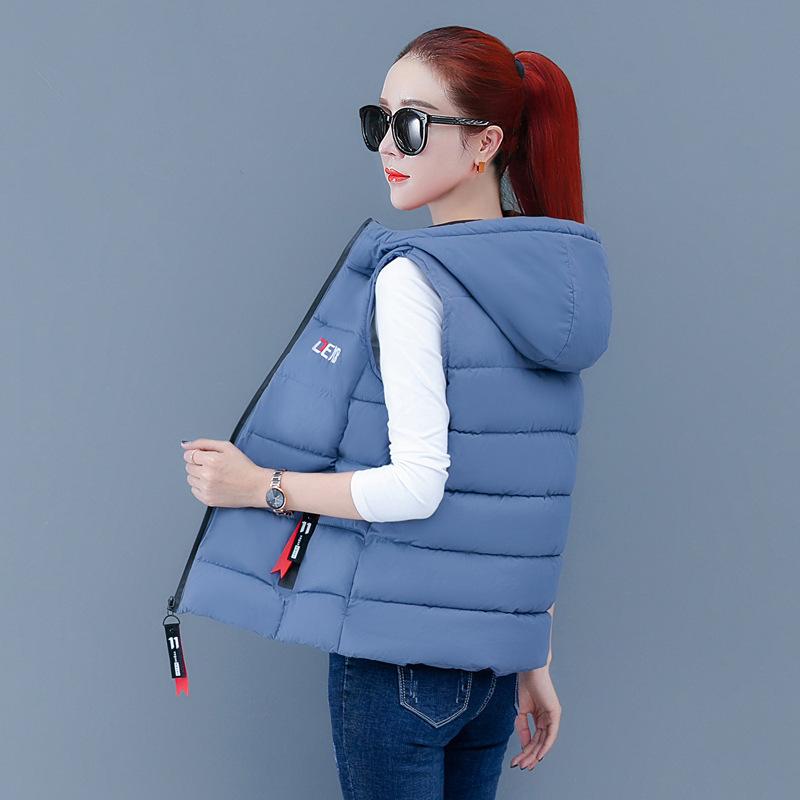 Unten Baumwolle Weste Frauen Kurze Jacke Oberbekleidung Herbst Winter Mode Alle-Spiel Plus Größe Weste Westen Frau XXXL blau von Joom DACH