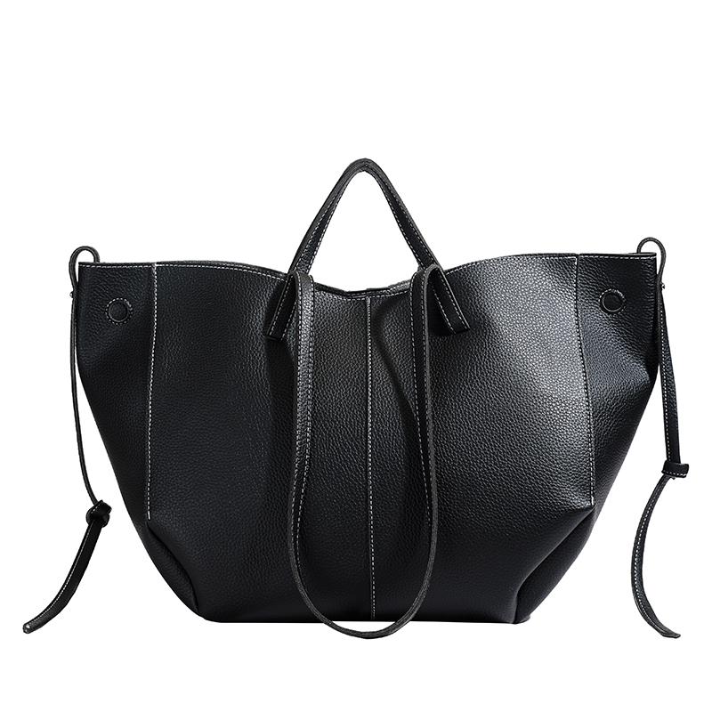 Unterarm-Umhängetasche für Damen, Handtasche, weiches PU-Leder, große Kapazität, Einkaufstasche 49x22x30cm schwarz von Joom DACH