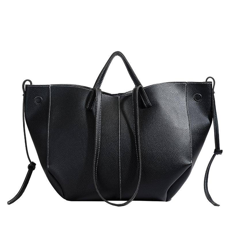 Unterarm-Umhängetasche für Damen, Handtasche, weiches PU-Leder, große Kapazität, Einkaufstasche 49x22x30cm schwarz von Joom DACH