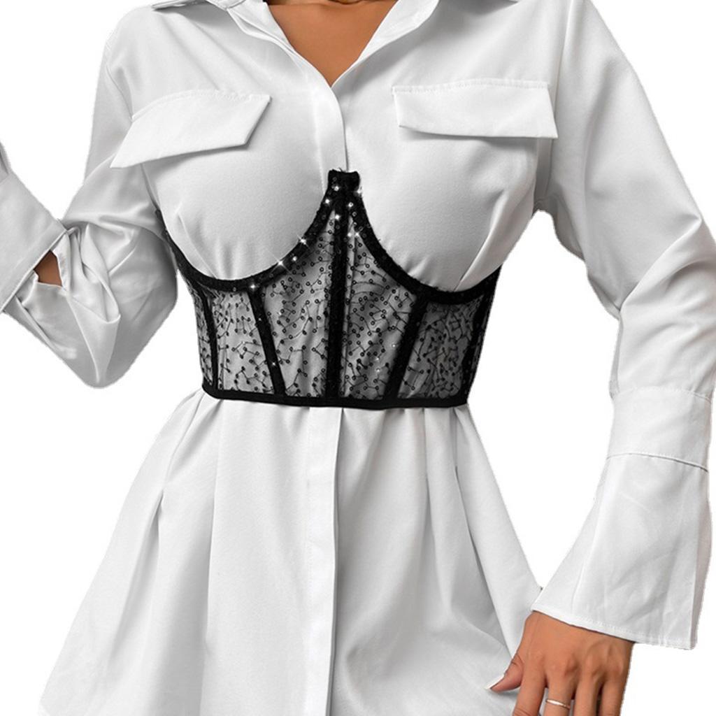 Unterbrustkorsett mit Stahlstäben, Push-Up-Bustier-Korsett, Taillenformer, Shapewear-Gürtel, schwarze Korsett-Tops für Frauen S von Joom DACH