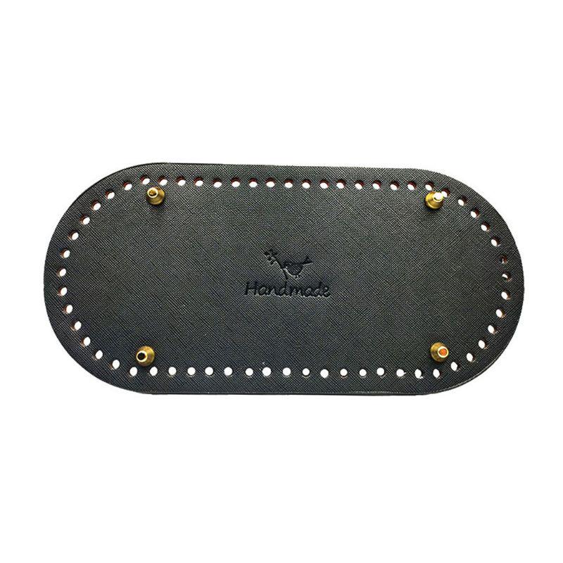 Untere Basis aus Leder mit vorgebohrten Löchern zum Stricken von DIY-Geldbörsen, Handtaschen, Umhängetaschen schwarz von Joom DACH