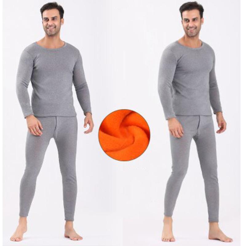 Unterwäsche-Sets für den Winter, lange Unterhosen, dick, thermisch, warm, für Herren, langärmelig, plus Samtverdickung 3XL silber von Joom DACH
