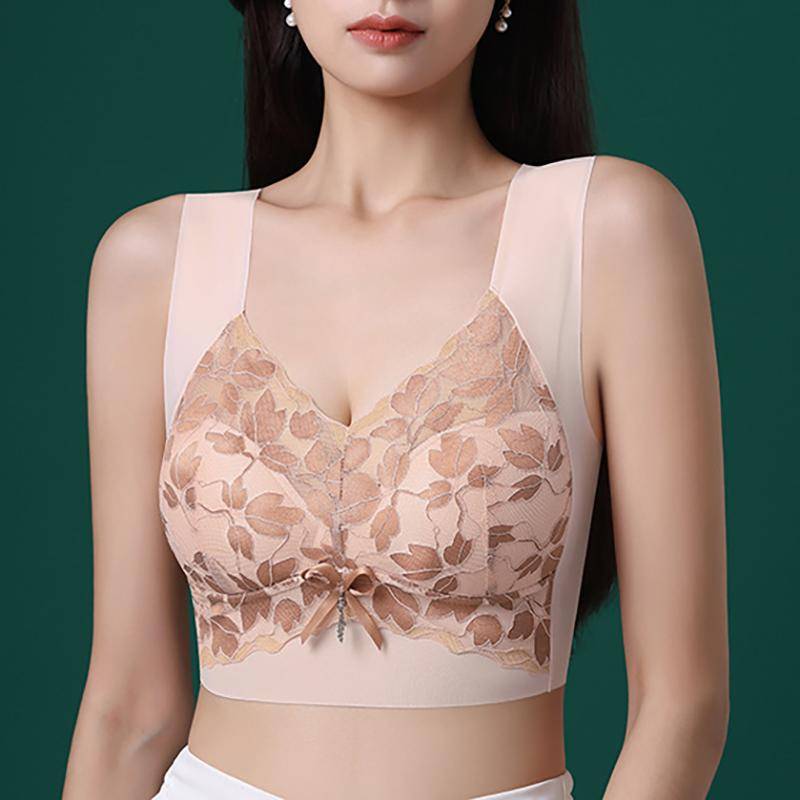 Unterwäsche Spitze Sammeln Weste Weibliche Aushöhlen Dessous Nahtlose BH Atmungsaktiv Push Up Bralette Draht Freies BH Frauen Top 44BCD von Joom DACH