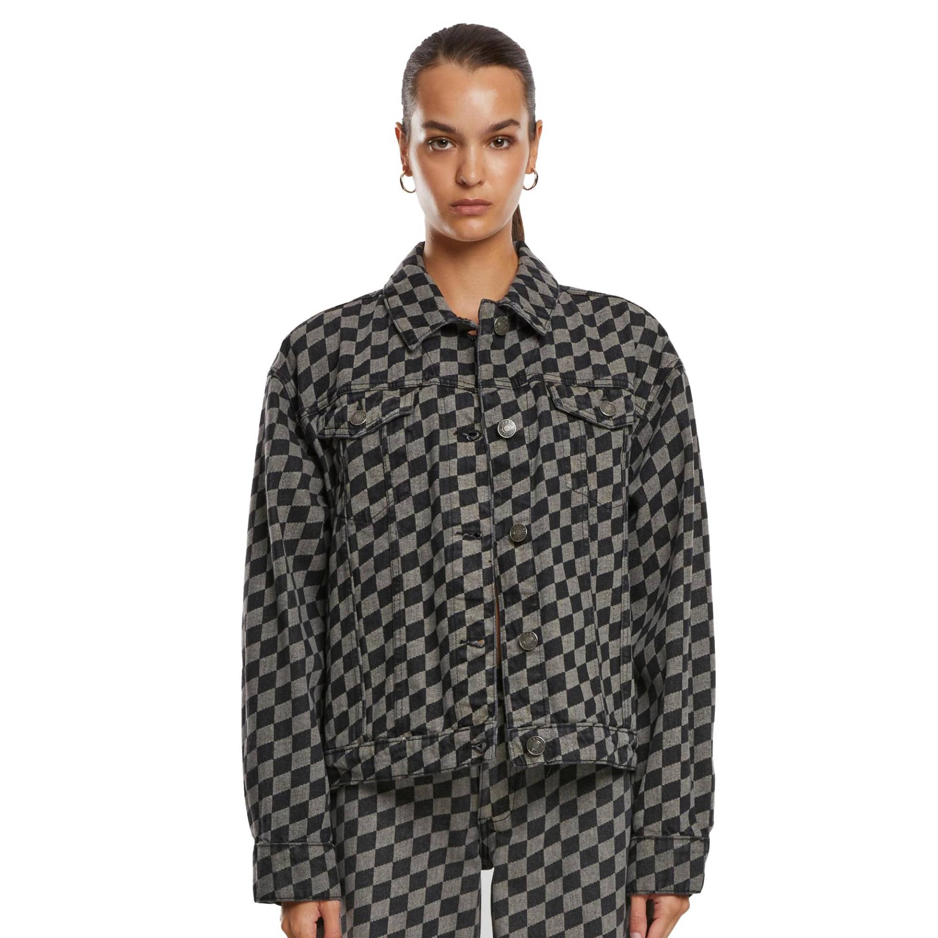 Urban Classics Damen/Damen 80er Laser Check Oversized Jeansjacken L schwarz Urban Classics Damen/Damen 80er Laser Check Oversized Jeansjacken L schwarz von Joom DACH
