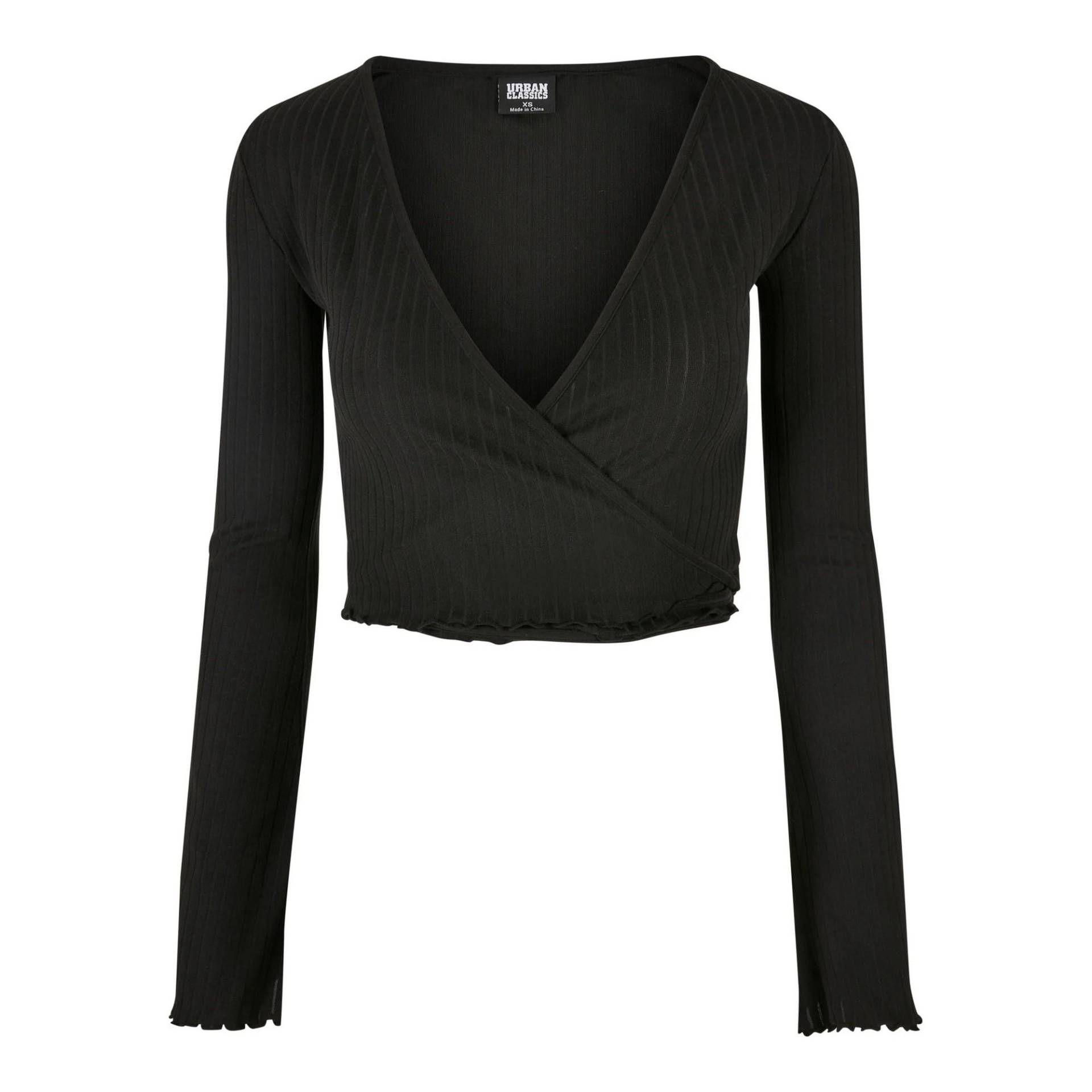 Urban Classics Damen/Damen Geripptes Wickel Langarm Crop Top 5XL schwarz Urban Classics Damen/Damen Geripptes Wickel Langarm Crop Top 5XL schwarz von Joom DACH