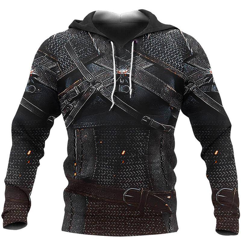Urban Trend Cosplay Style Herren Hoodie Frühling und Herbst Hochwertige raffinierte Muster Viking Myth Totem 3D Print Sweatshirt 4XL 4XL von Joom DACH