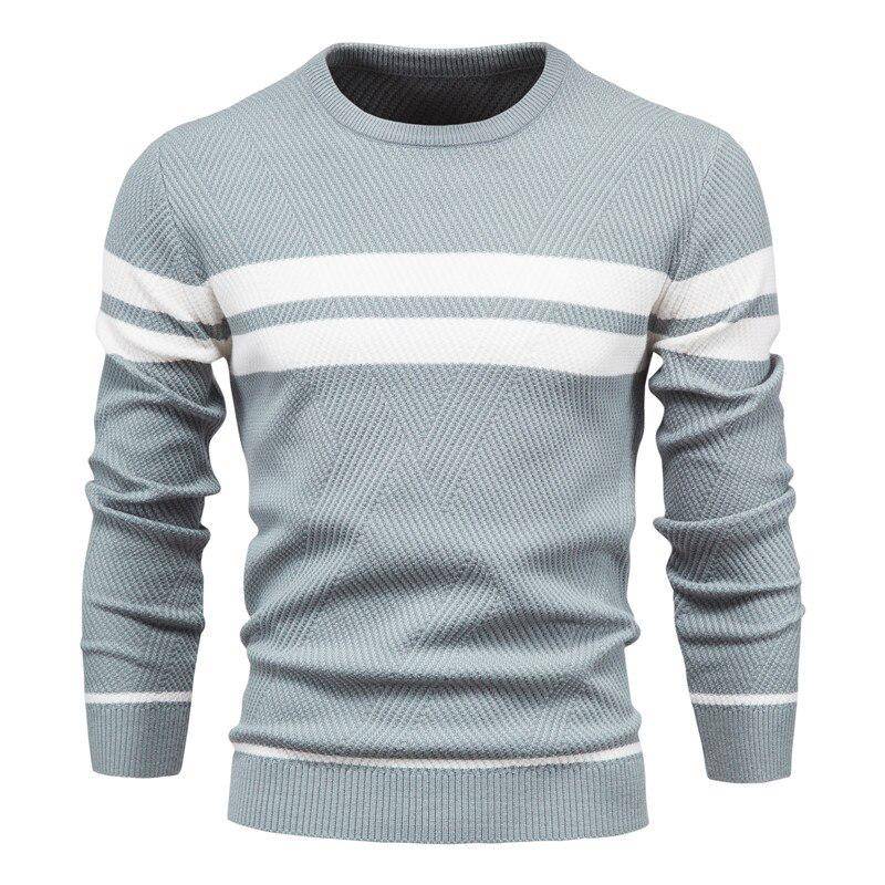 Usegiraffe Frühling Herbst Casual Pullover Herren Pullover Pullover Slim Herren Pullover Mode Trend Einfache Herren Pullover Langarm Warm M blau von Joom DACH
