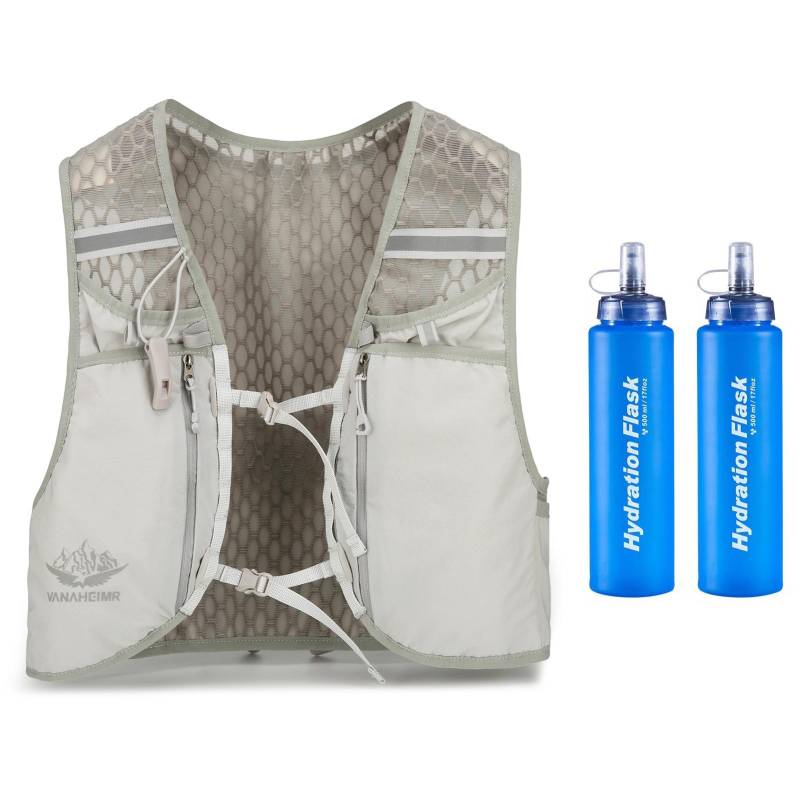 VANAHEIMR Laufweste mit Trinkbeutel, verstellbare Universal-Trinkweste für Damen und Herren No Water Bag graue von Joom DACH