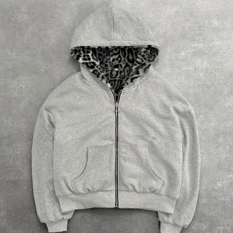 VAYLA Neuer Doppelseitiger Bekleidung Harajuku Retro Leopardenmuster Modischer Lockerer Reißverschluss-Hoodie Herren Street Hip-Hop Casual Sweatshirt S VAYLA Neuer Doppelseitiger Bekleidung Harajuku Retro Leopardenmuster Modischer Lockerer Reißverschluss-Hoodie Herren Street Hip-Hop Casual Sweatshirt S von Joom DACH