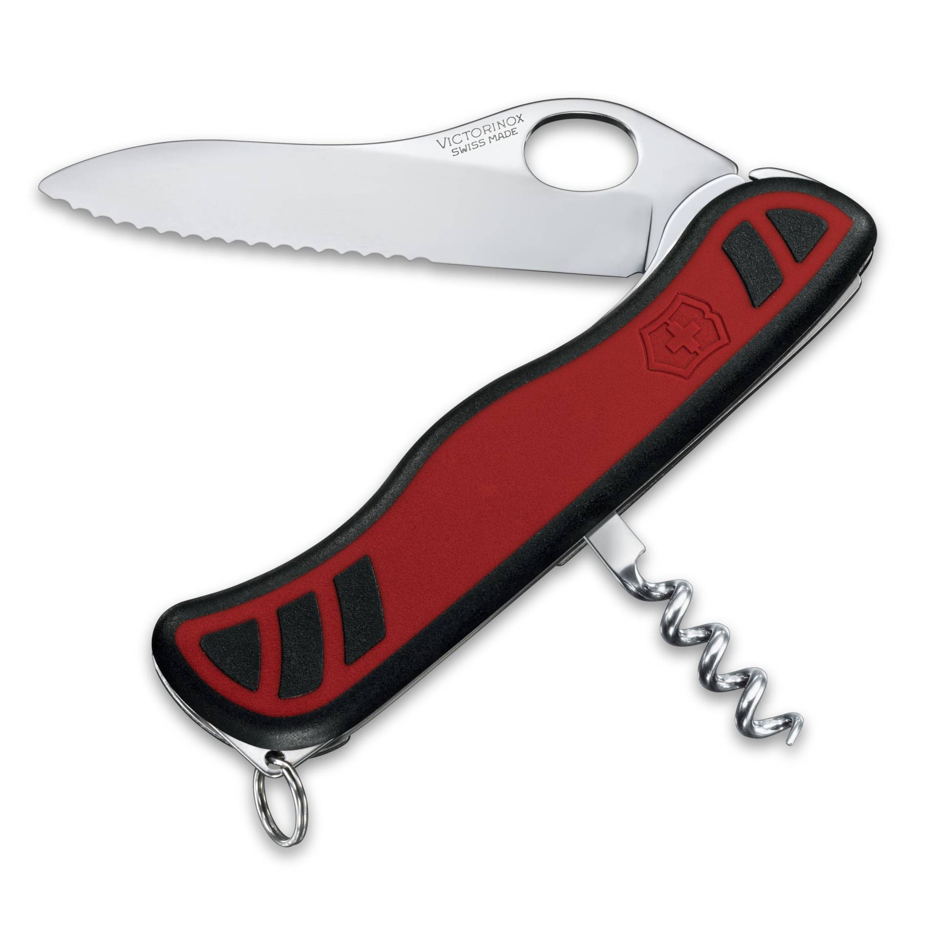 VICTORINOX Alpinia MWC Rot Schweizer Taschenmesser Messer Camping Bergsteigen Katastrophenvorsorge Zubehör Große Wellenschliffklinge Korkenzieher mit Schlüsselring rot von Joom DACH