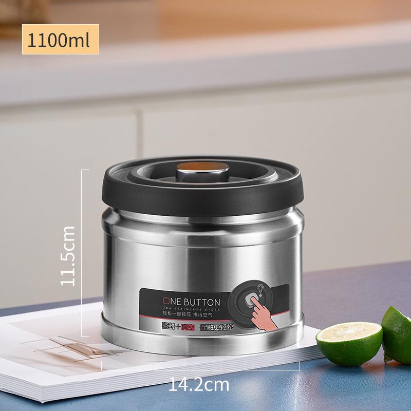 Vakuumversiegelter Krug, Kaffeebohnen, Edelstahl, luftdichter Behälter, Küche, Lebensmittel, Körner, Süßigkeiten, Frischhaltedose von Joom DACH