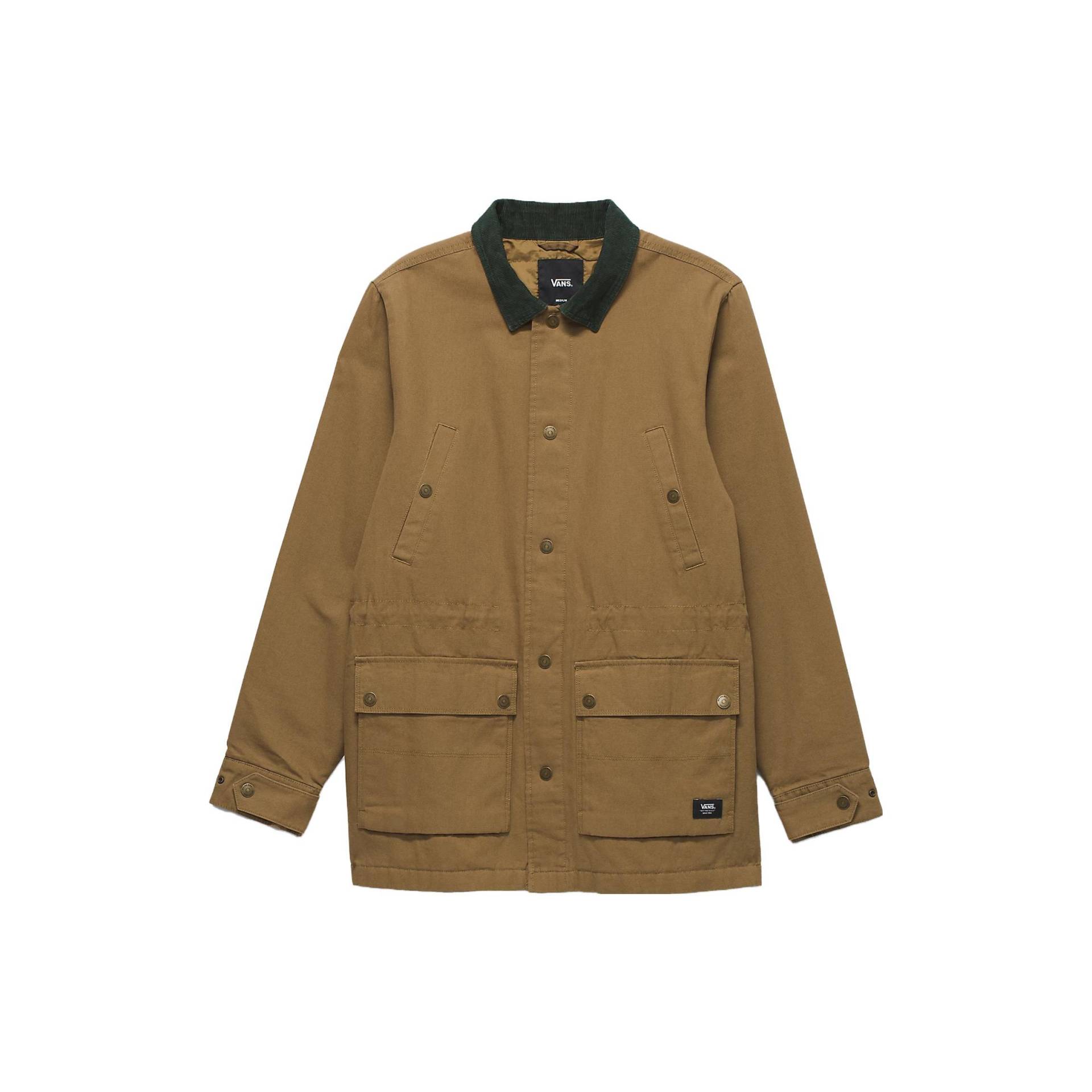 Vans Crosswinds Mantel Colorblock Logo Patch Einreihige Langarmjacke Herrenjacke Dunkelbraun VN000AAJCMD M von Joom DACH