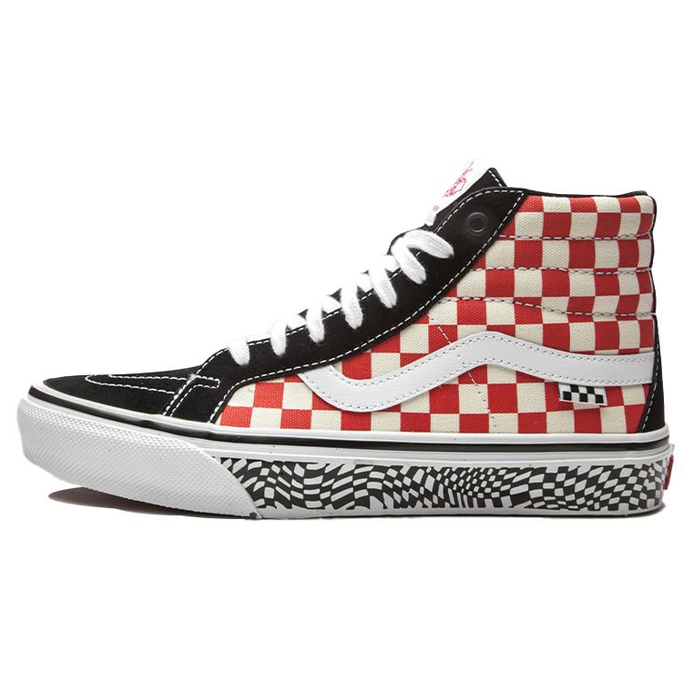 Vans Skate Sk8-Hi Reissue Grosso 84 - Rotes Schachbrett Herren Sneaker Schwarz VN0A5KYR428 36.5 von Joom DACH