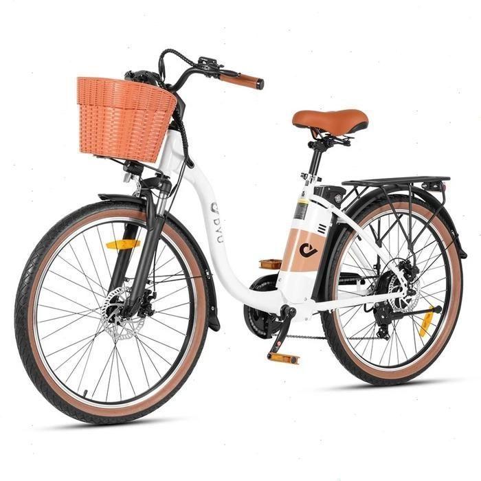 Elektrofahrrad - DYU C6 Pro - Motor 500W - Akku 36V 15.6Ah - Reichweite 72 km - Zoll 26'' - Weiß weiß von Joom DACH
