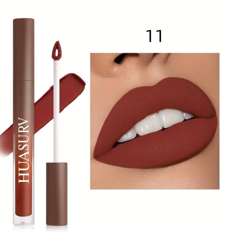Velvet Lip Glaze in 19 Farben, langanhaltender, lichtechter, nicht haftender Lippenstift mit mattem Finish, becherförmiges Design, Lipgloss-Make-up für Damen mit leuchtenden Farben 11 von Joom DACH