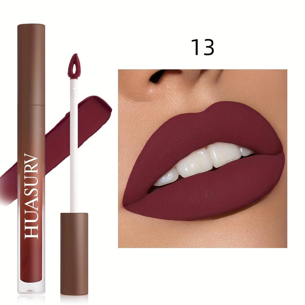 Velvet Lip Glaze in 19 Farben, langanhaltender, lichtechter, nicht haftender Lippenstift mit mattem Finish, becherförmiges Design, Lipgloss-Make-up für Damen mit leuchtenden Farben 13 von Joom DACH
