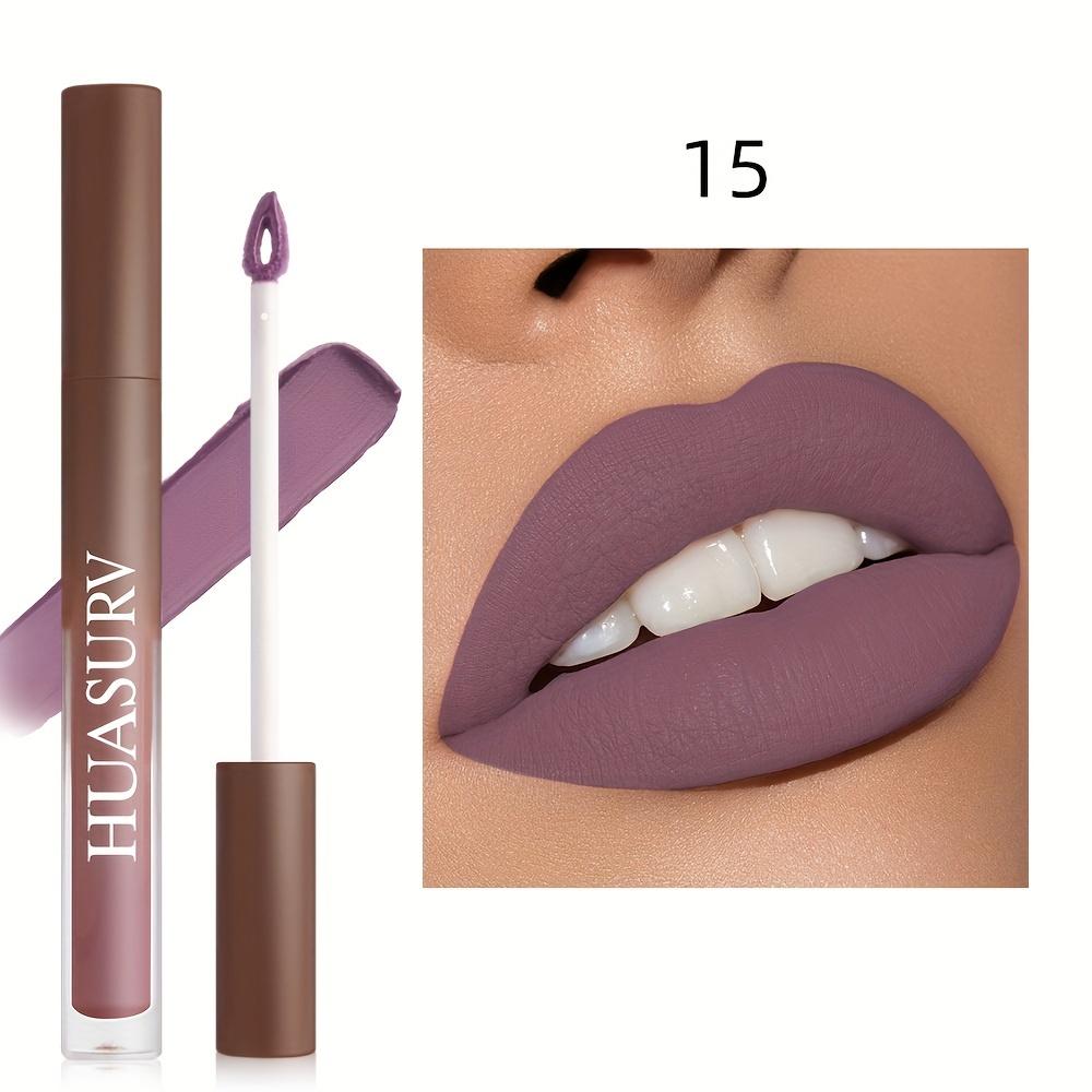 Velvet Lip Glaze in 19 Farben, langanhaltender, lichtechter, nicht haftender Lippenstift mit mattem Finish, becherförmiges Design, Lipgloss-Make-up für Damen mit leuchtenden Farben 15 von Joom DACH