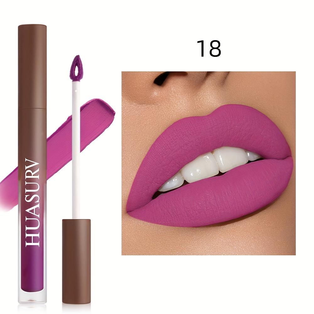 Velvet Lip Glaze in 19 Farben, langanhaltender, lichtechter, nicht haftender Lippenstift mit mattem Finish, becherförmiges Design, Lipgloss-Make-up für Damen mit leuchtenden Farben 18 von Joom DACH