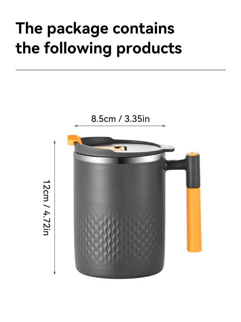 Verbrühungssicherer, isolierter Kaffeebecher mit Griff, 304 Edelstahl, Thermo-Milchbecher, doppelschichtige Kaffeetasse, Teetasse 401-500ml von Joom DACH