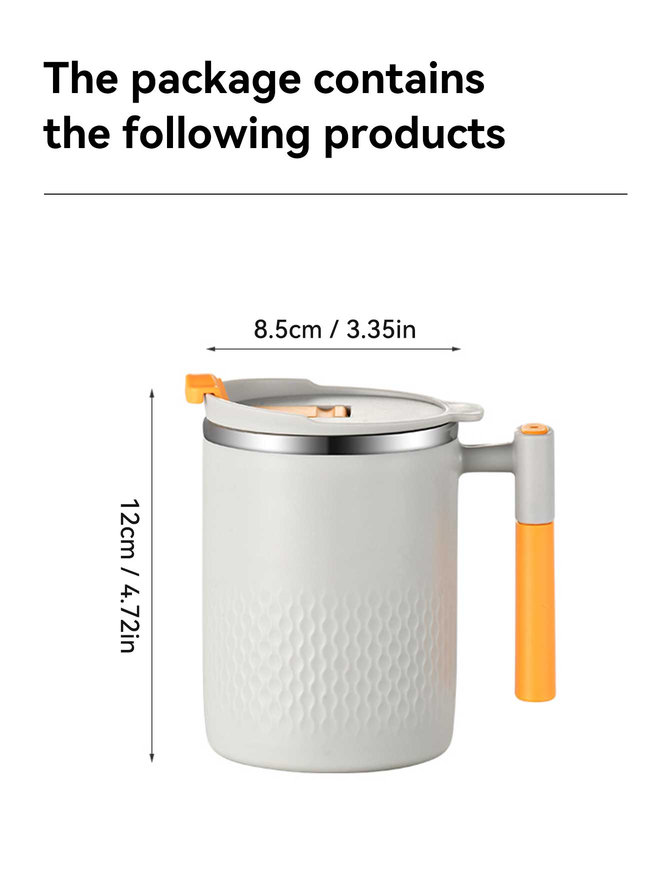Verbrühungssicherer, isolierter Kaffeebecher mit Griff, 304 Edelstahl, Thermo-Milchbecher, doppelschichtige Kaffeetasse, Teetasse 401-500ml von Joom DACH