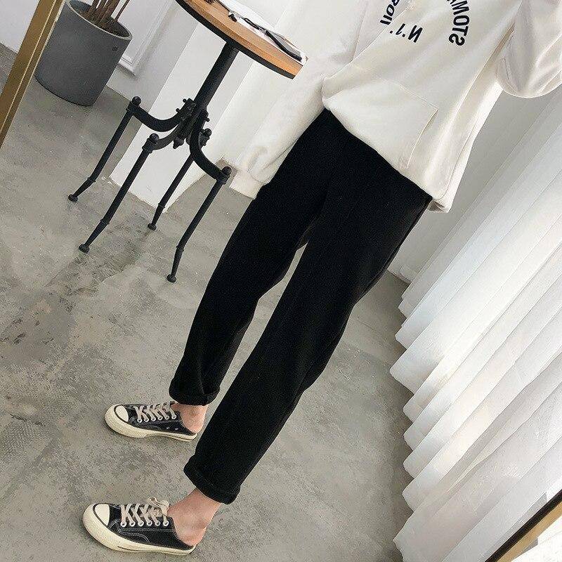 Verdicken Frauen Bleistift Hosen frauen 2022 Herbst Winter kleidung OL Stil Wolle Weibliche Arbeit Anzug Hose Lose Weibliche Hose Capris XXXXXL schwarz von Joom DACH
