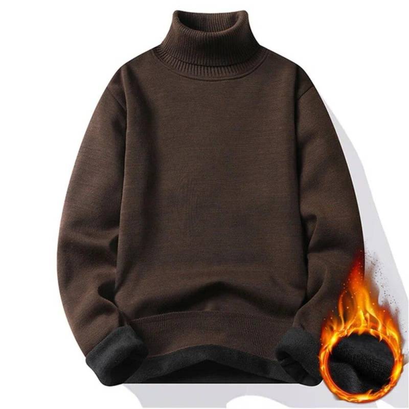 Verdicken Samt Rollkragenpullover Frauen Koreanische Mode Gefüttert Warm Sueter Gestrickte Pullover Schlank Top Winter Jersey Strickwaren 2024 Asian M kaffeebraun von Joom DACH