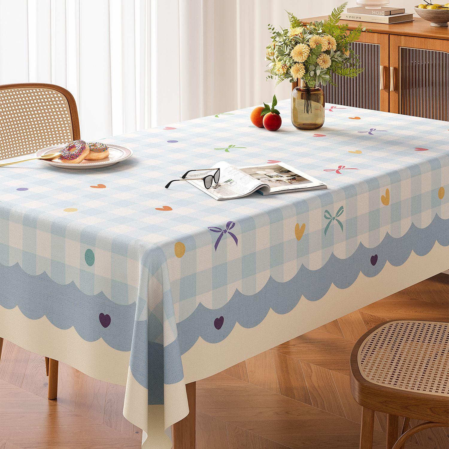 Verdickte, Frische, Kratzfeste, Wasserdichte, Fleckenbeständige, Verschleißfeste, Geschmeidige und Drapierfähige Tischdecke 90 * 140cm von Joom DACH