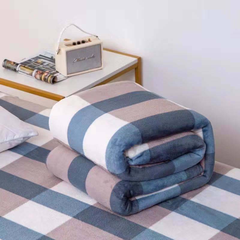 Verdickte, warme Flanell-Einzel- und Doppeldecken in mehreren Größen, Klimaanlagen-Bettlaken, weiche Decken 200*230cm von Joom DACH