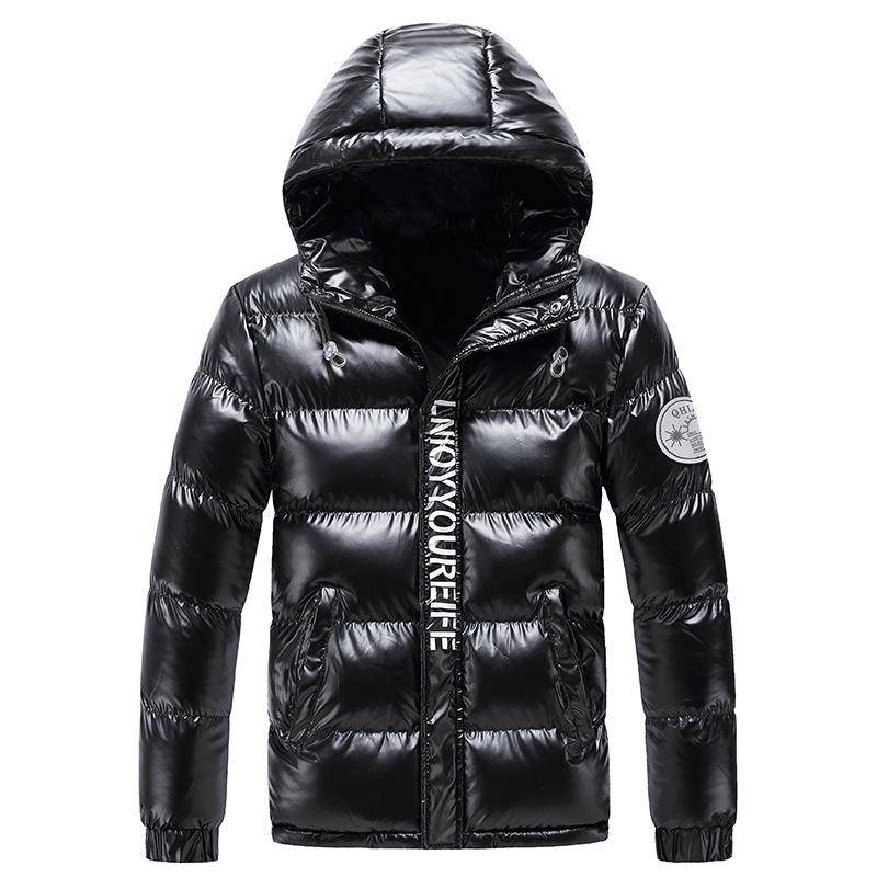 Verdickte Jacke Herren Koreanische Version Trendy Winter Neue Casual Gutaussehende Verdickte Daunen Baumwollkleidung Glänzende Leder Baumwollkleidung M von Joom DACH