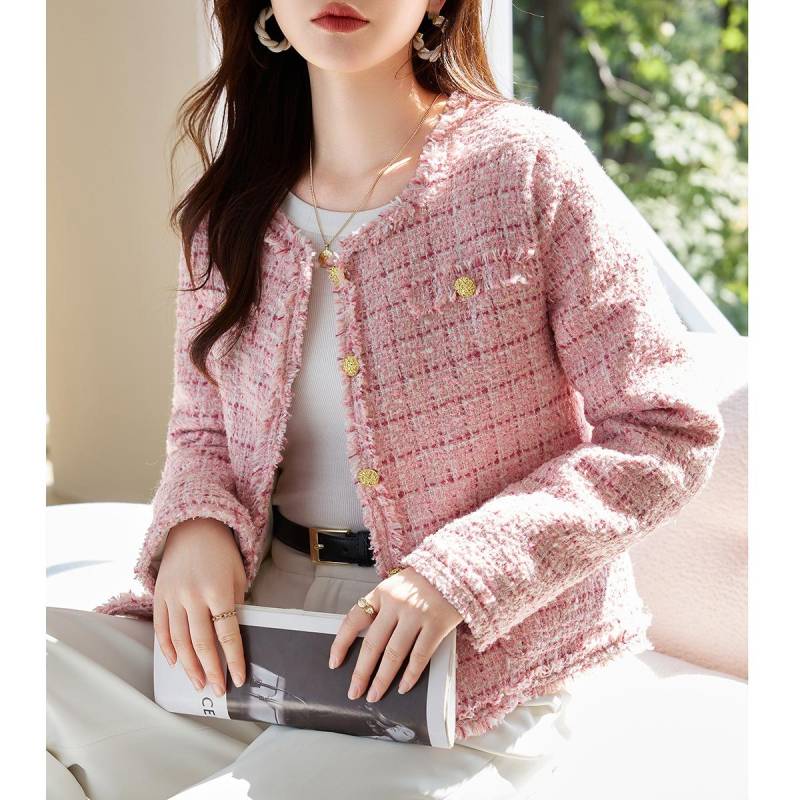 Verdickte Kurze Jacke Damen Herbst und Winter Neu Französischer Design-Sinn Kleines Tweed-Oberteil XL von Joom DACH