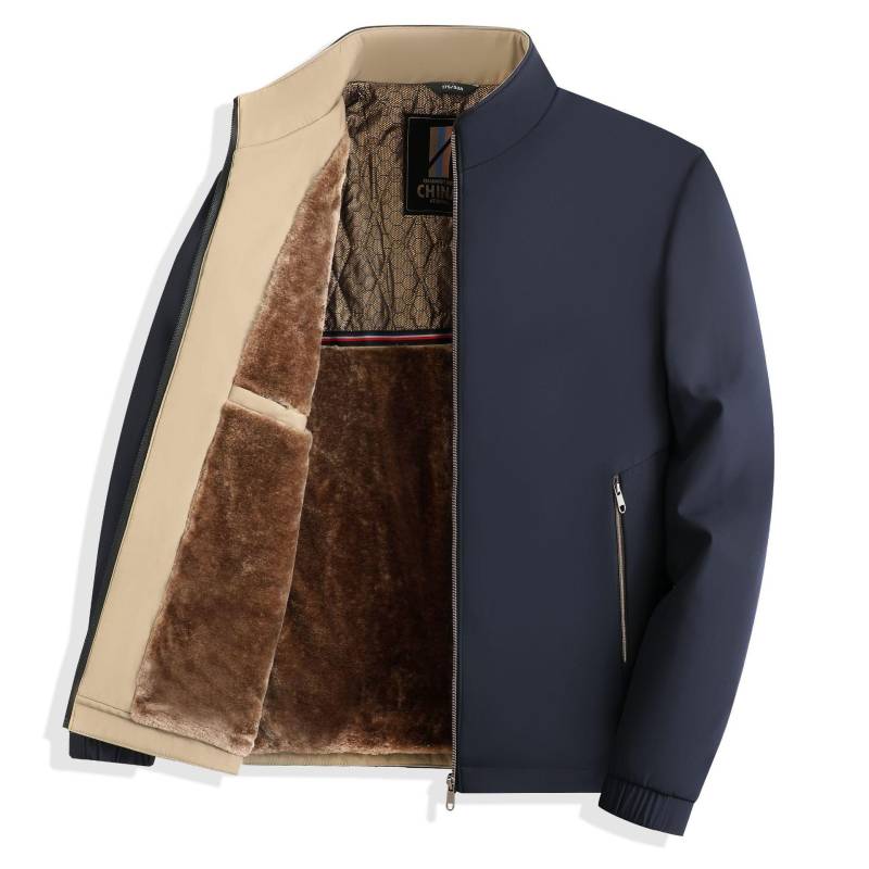 Verdickte Samtjacke für Herren im Herbst und Winter Neue Stehkragenjacke für Männer mittleren Alters und ältere Männer Warme Winterjacke für Väter 3XL von Joom DACH