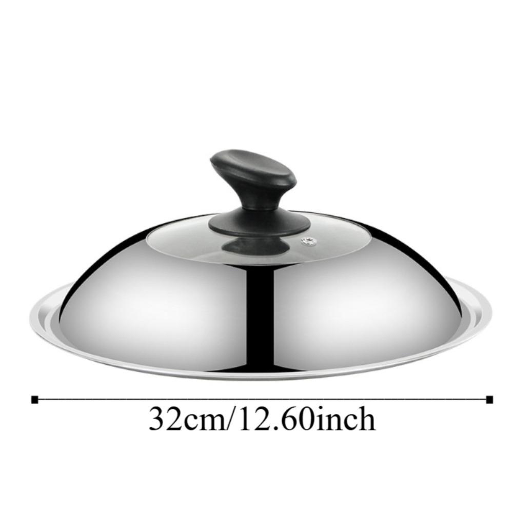 Verdickter Koch-Wok-Pfannendeckel Sichtbarer Küchen-Lebensmitteldeckel Langlebiger Runder Topfdeckel Hausmannskost 32cm von Joom DACH