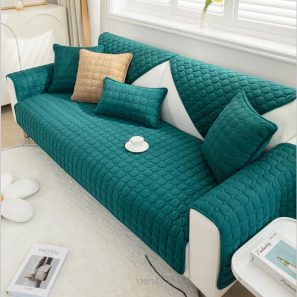 Verdickter Plüsch-Sofabezug, europäischer Universal-Sofa-Handtuchbezug, rutschfester Couchbezug, Sofa-Handtuch für Wohnzimmer-Dekor 70x70cm 1pc pfau blau von Joom DACH