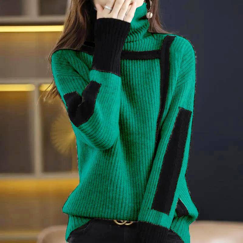 Verdickter Retro-Pullover Rollkragen Herbst und Winter Lockerer Pullover Innenstrickpullover Bottoming Top Damen M von Joom DACH