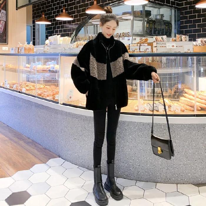 Verdickter Samtmantel für Damen Winter Neu Imitation Lammwolle Kurzmantel Lockerer Mantel 4XL von Joom DACH