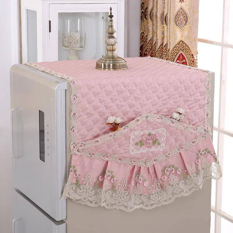 Verdickter Stoff Spitze Kühlschrank Handtuch Kühlschrank Abdeckung Staub Abdeckung Kühlschrank Abdeckung 55*130cm rosa von Joom DACH