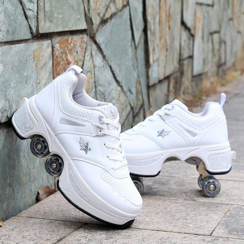Verformung Schuhe Unsichtbare Vier-Rad Doppel-Reihe Dual-Use-Sport Schuhe Rollschuhe Kinder Rollschuh Schuhe 40 von Joom DACH
