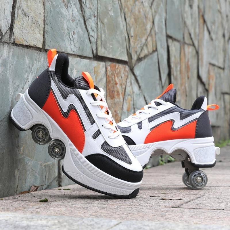 Verformung Schuhe Unsichtbare Vier-Rad Doppel-Reihe Dual-Use-Sport Schuhe Rollschuhe Kinder Rollschuh Schuhe 40 von Joom DACH