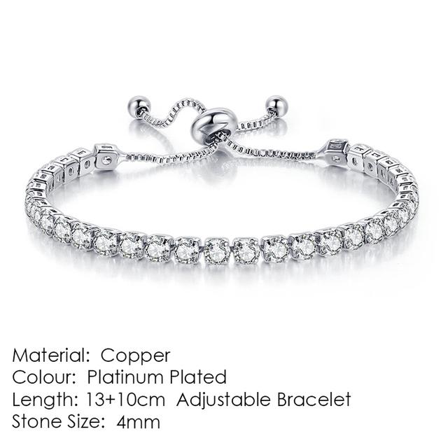 Vergoldetes 4mm Zirkonia Cz verstellbares Kristall-Tennisarmband für Mädchen Frauen Luxus-Stil Schmuck Geschenk von Joom DACH