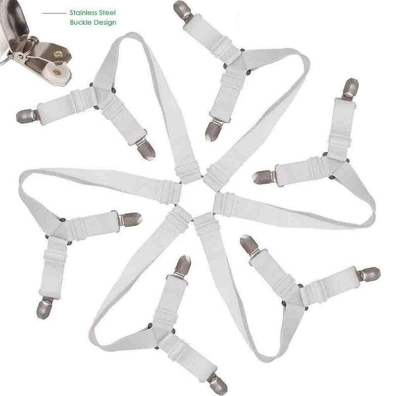 Verlängern Sie das Bettlaken, verstellbare Hosenträger, überkreuzte Bandgurte, Greifer, Matratze, Bettdecke, elastisch With Rubber Ring weiß von Joom DACH