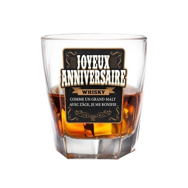 Whiskyglas mit Happy Birthday-Nachricht von Joom DACH