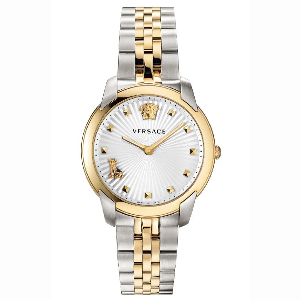 Versace VELR00519 Audrey Damen Zweifarbiges Edelstahl Quarz Uhr silber von Joom DACH