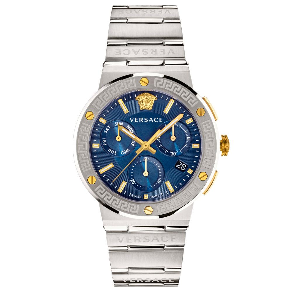 Versace VEZ900221 Blaue 43 mm Greca Logo Herrenuhr von Joom DACH