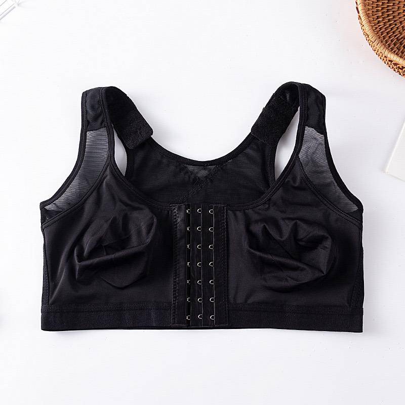 Verschluss vorne Haltung Corrector Lift Up Bh Frauen Push-Up Kreuz Zurück Unterwäsche Stoßfest Sport Unterstützung Fitness Weste Bhs S-5XL 5XL schwarz von Joom DACH