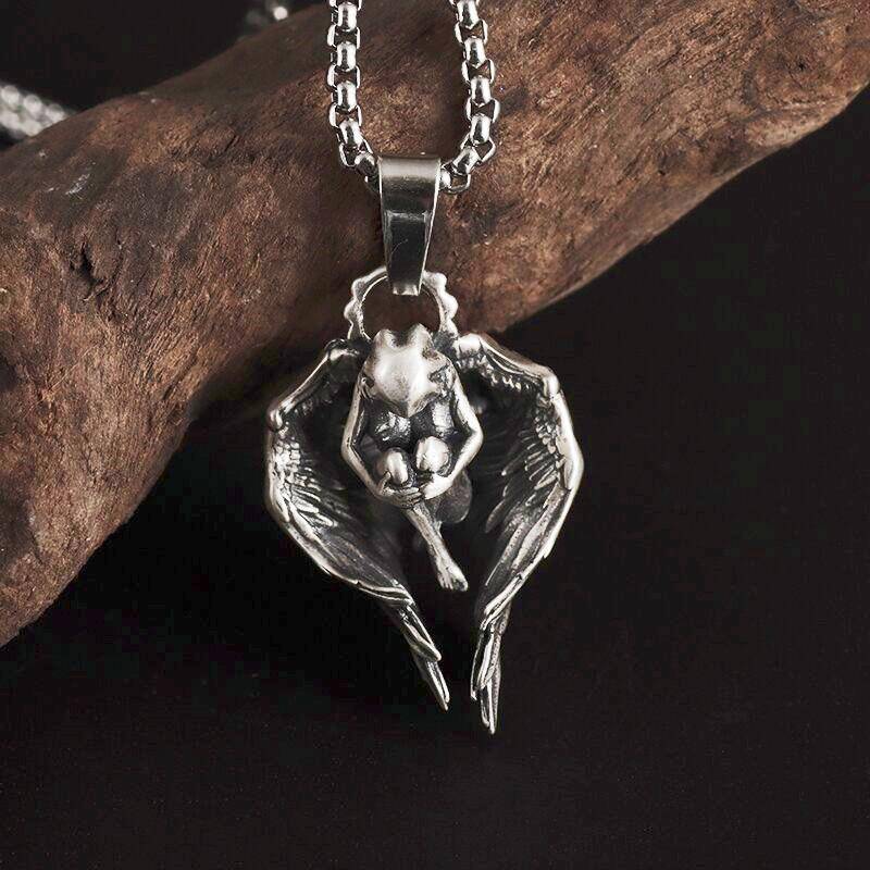 Versilberte Halskette mit Anime-Mecha-Anhänger, schönes Mädchen, Mädchen, für Männer und Frauen, Hip-Hop, Rock, Punk, trendiger Schmuck, Geschenk von Joom DACH