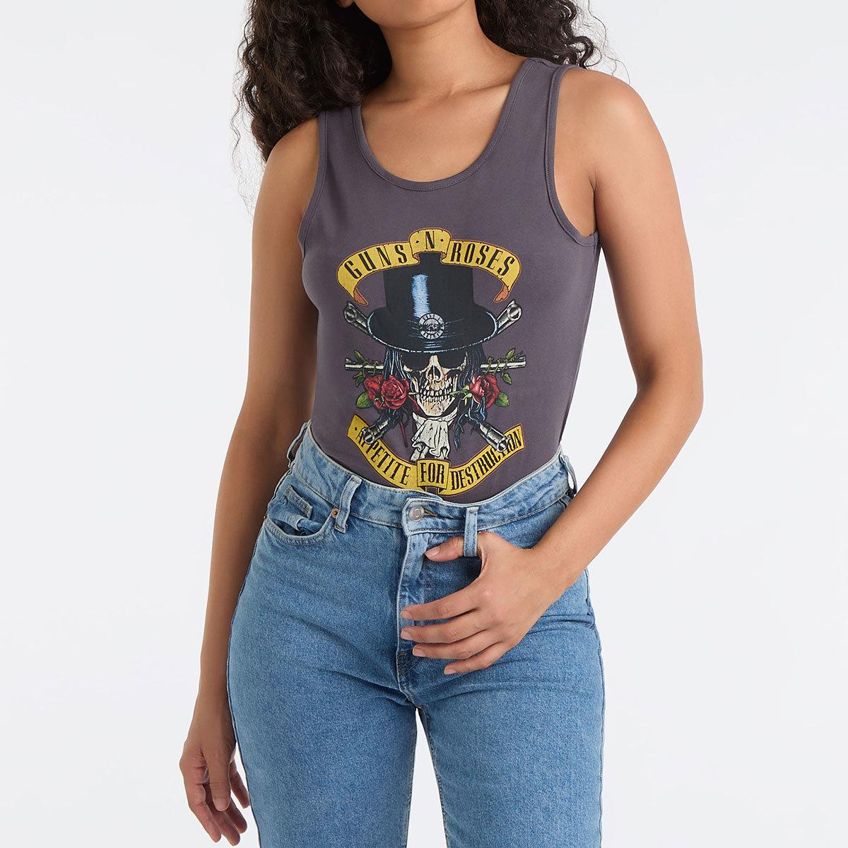 Verstärkter Damen/Damen Zylinder Schädel Guns N Roses Body XS kohle Verstärkter Damen/Damen Zylinder Schädel Guns N Roses Body XS kohle von Joom DACH