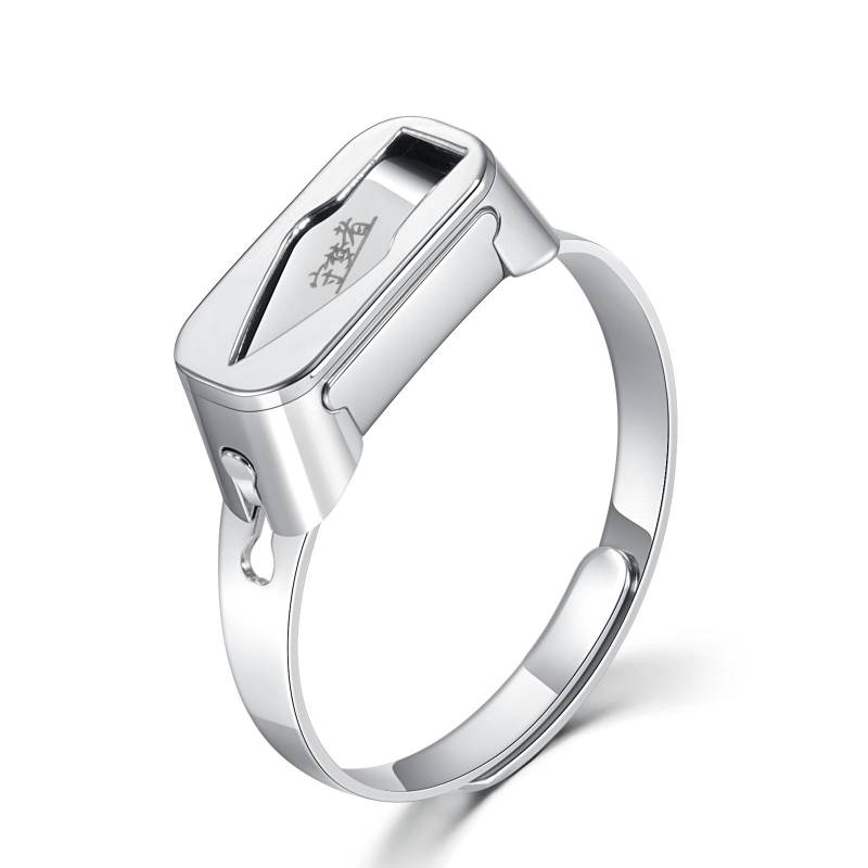 Versteckte Klinge Verstellbarer Ring Edelstahl Geometrisch Minimalistisch Offener Partnerring silver-Adjustable opening von Joom DACH