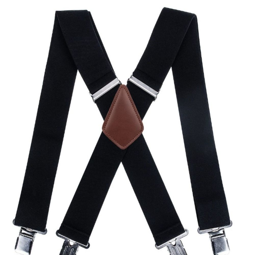 Verstellbare Hosenträger für Männer, breitere Hosenträger, neue Hosenträger, Party Black belt /brown leather von Joom DACH
